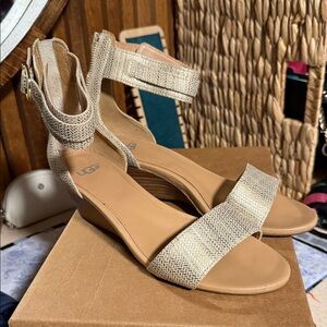 UGG Women's Tan Wedge Sandals
